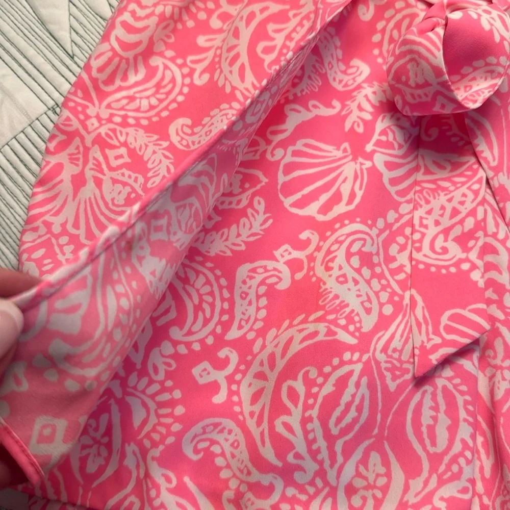 Lilly Pulitzer Pink & White Beach Patterned Shorts/Skort-00(see measurements) - Picture 3 of 9